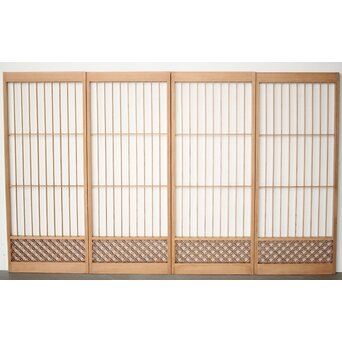 七宝紋 白木書院 4枚1組　R0409 ウラ　障子を貼る面です