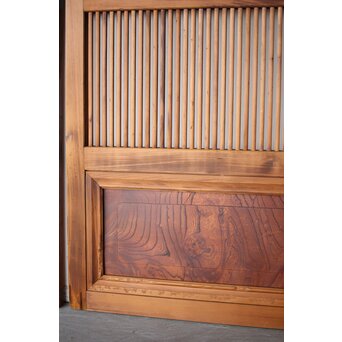 面取格子 細身格子戸 2枚1組　L1132 欅の景色ある板