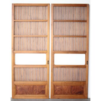 面取格子 細身格子戸 2枚1組　L1132 ここから背面