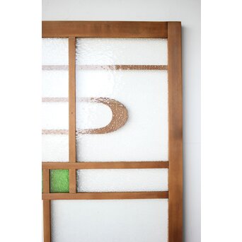 流水文 ダイア緑色ガラス戸　GD0228 