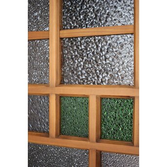 流水文 ダイア緑色ガラス戸　GD0228 