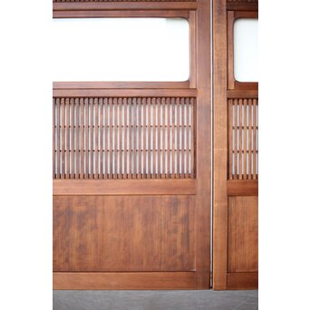 障子枠付 格子戸 2枚1組　L1134 クリアガラス仕様