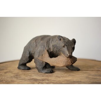 北海道 仁木産か 木彫熊　X463 