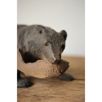 北海道 仁木産か 木彫熊　X463 