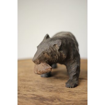 北海道 仁木産か 木彫熊　X463 