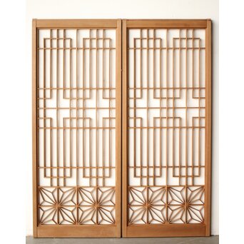 白木麻組子書院 2枚1組　R0410