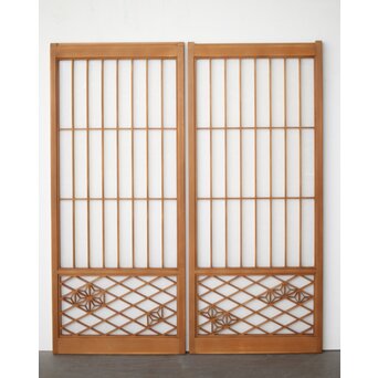 雲竜ガラス 組子書院 2枚1組　R0414