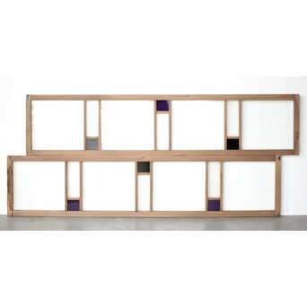 色ガラス欄間 2枚1組　R0415 ウラ