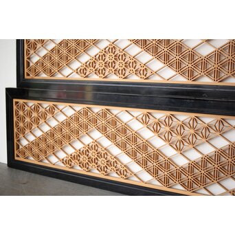 黒枠3種組子欄間 2枚1組　R0416 