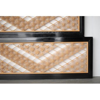 黒枠3種組子欄間 2枚1組　R0416 