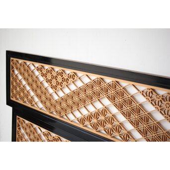 黒枠3種組子欄間 2枚1組　R0416 