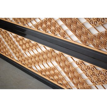 黒枠3種組子欄間 2枚1組　R0416 