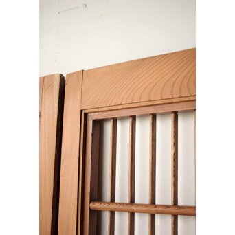 総欅 格子障子戸 2枚1組　L1135 