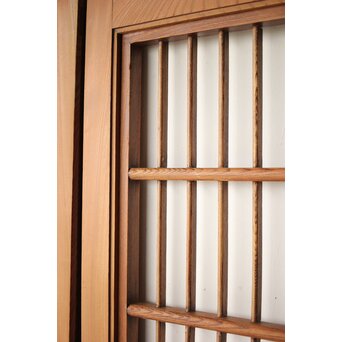 総欅 格子障子戸 2枚1組　L1135 