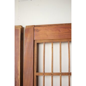 総欅 格子障子戸 2枚1組　L1135 