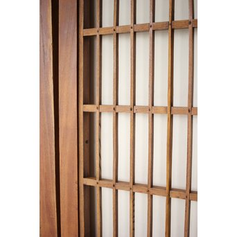 総欅 格子障子戸 2枚1組　L1135 