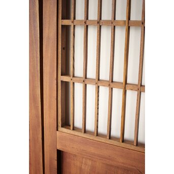 総欅 格子障子戸 2枚1組　L1135 