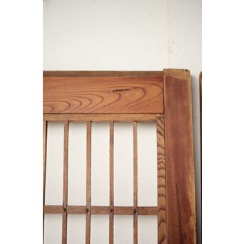 総欅 格子障子戸 2枚1組　L1135 