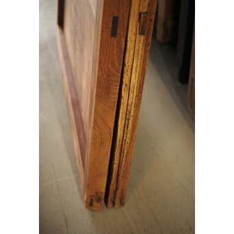総欅 格子障子戸 2枚1組　L1135 片方の縦框　若干の反り