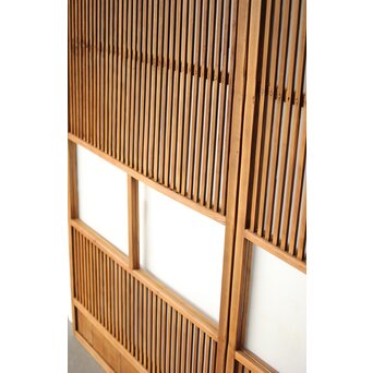 白木 クリアガラス格子戸 2枚1組　L1136 