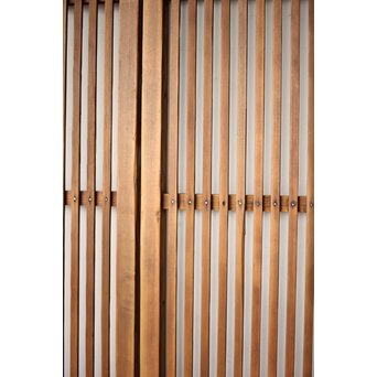 白木 クリアガラス格子戸 2枚1組　L1136 