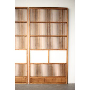 白木 クリアガラス格子戸 2枚1組　L1136 