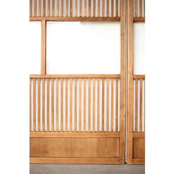 白木 クリアガラス格子戸 2枚1組　L1136 