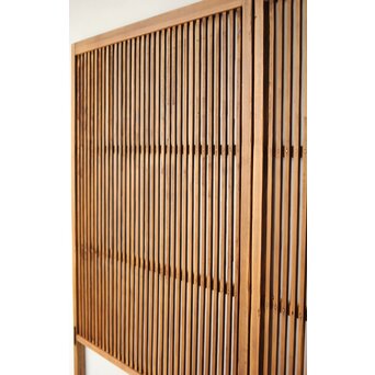 白木 クリアガラス格子戸 2枚1組　L1136 