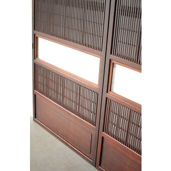 障子枠付 クリアガラス格子戸 4枚1組　L1138Y 