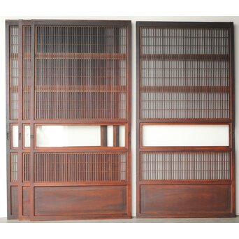 障子枠付 クリアガラス格子戸 4枚1組　L1138Y