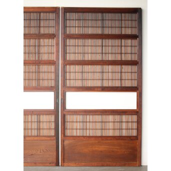 障子枠付 クリアガラス格子戸 4枚1組　L1138Y 