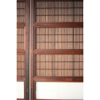 障子枠付 クリアガラス格子戸 4枚1組　L1138Y 