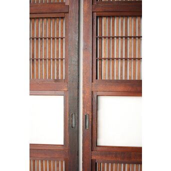 障子枠付 クリアガラス格子戸 4枚1組　L1138Y 