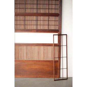 障子枠付 クリアガラス格子戸 4枚1組　L1138Y 障子枠が付いています