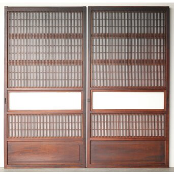 障子枠付 クリアガラス格子戸 4枚1組　L1138Y CD　表