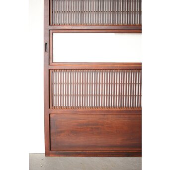 障子枠付 クリアガラス格子戸 4枚1組　L1138Y 