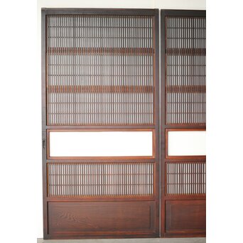 障子枠付 クリアガラス格子戸 4枚1組　L1138Y 