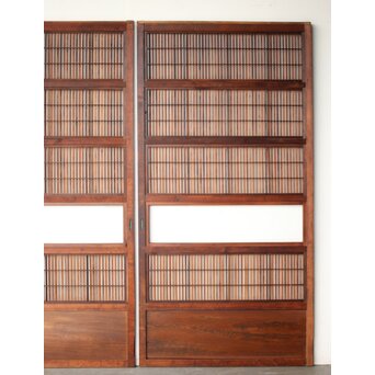 障子枠付 クリアガラス格子戸 4枚1組　L1138Y 