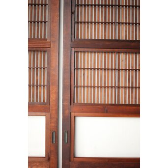 障子枠付 クリアガラス格子戸 4枚1組　L1138Y 