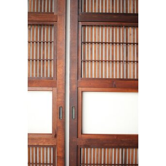 障子枠付 クリアガラス格子戸 4枚1組　L1138Y 