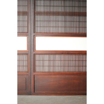 障子枠付 クリアガラス格子戸 4枚1組　L1138Y 