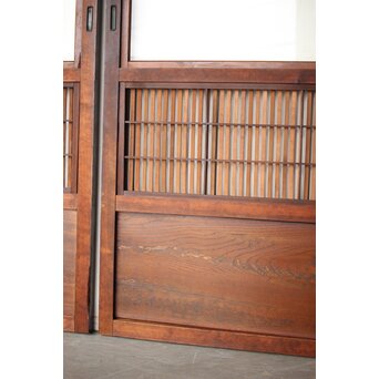 障子枠付 クリアガラス格子戸 4枚1組　L1138Y 