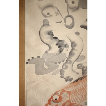 倣 小川芋銭 [海鮮図] 紙本 掛軸　Z524 