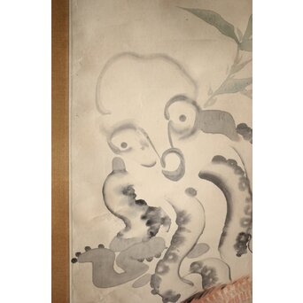 倣 小川芋銭 [海鮮図] 紙本 掛軸　Z524 