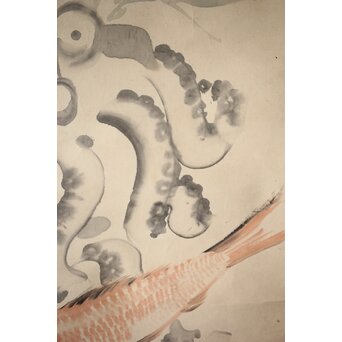 倣 小川芋銭 [海鮮図] 紙本 掛軸　Z524 