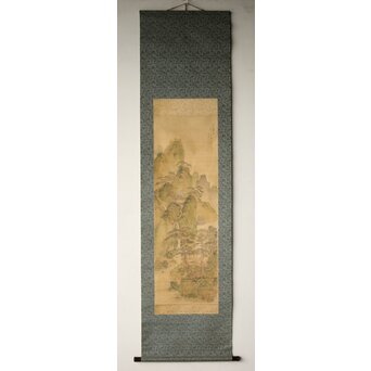 斎藤畸庵 山水図 絹本掛軸　Z525 