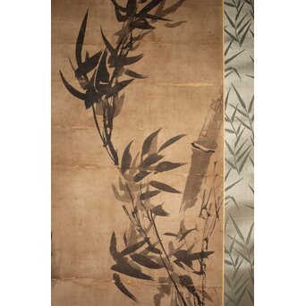 水墨画 古画 竹虎 紙本掛軸　Z526 