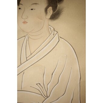 和田呉山 月心律師【魚藍観音図】紙本軸装　Z527 