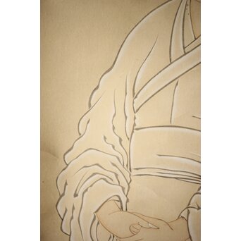 和田呉山 月心律師【魚藍観音図】紙本軸装　Z527 