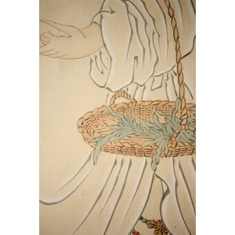 和田呉山 月心律師【魚藍観音図】紙本軸装　Z527 